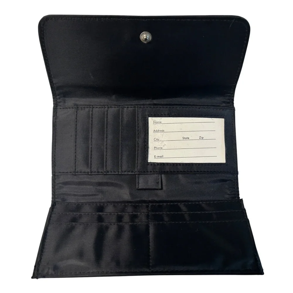 Disney Eeyore Black‎ Nylon Trifold Checkbook Wallet Rhinestone Winnie the Pooh